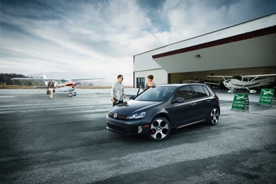 White Volkswagen GTI Front Desktop Wallpapers