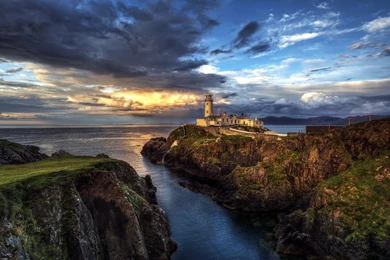 Ireland Seascape Lighthouse Ocean Wallpapers