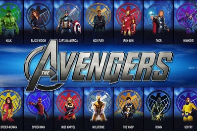 The Avengers – Hulk, Black Widow, Captain America, Nick Fury, Iron ...
