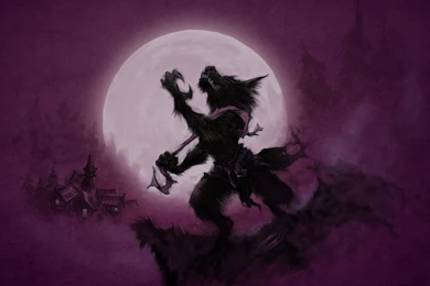 Werewolf Wolf Purple Drawing Sketch Moon HD Wallpaper,digital ...