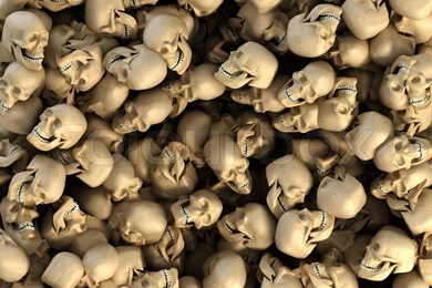 Backgrounds From Huge Amount Of Skulls 3d Stock Photo