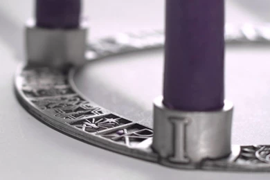 Jesse Tree Pewter Advent Wreath