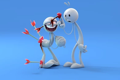 3d Wallpapers Of Funny Robots In Love