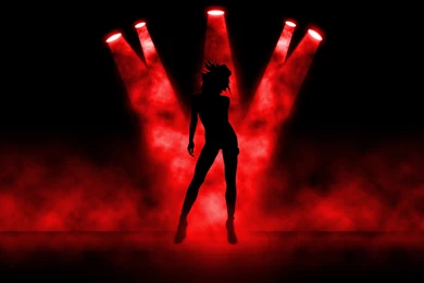 A Girl Dancing In The Red Lights Graphic Wallpapers