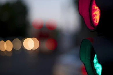 Traffic, Light, City, Street, Evening, Red, Orange, Green, Wallpapers