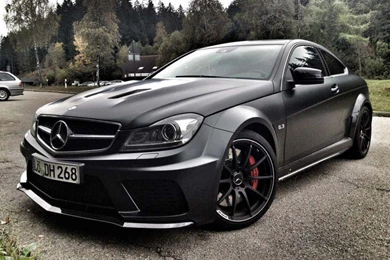Black Mercedes Benz Wallpaper, C63 AMG, Wheels, Road, HD Backgrounds