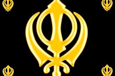 GOLDEN KHANDA OVER BLACK BACKGROUND WALLPAPER 2014