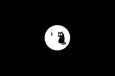 Black Cat Minimalistic Wallpapers