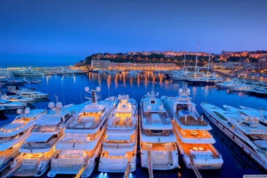 Yachts At Night HD Desktop Wallpapers : High Definition : Mobile