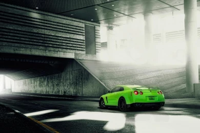 Lime Green Nissan GTR   Wallpapers