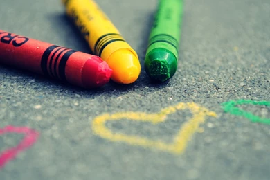Download Wallpapers 1920x1080 Crayons, Pencil, Drawing, Asphalt ...