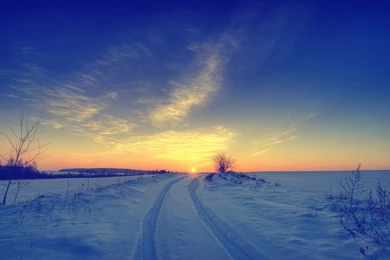 Winter Sunset Desktop Wallpapers