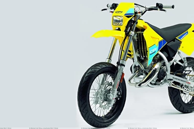 CPI Supermoto 50 In Yellow Front Side Pose Wallpapers