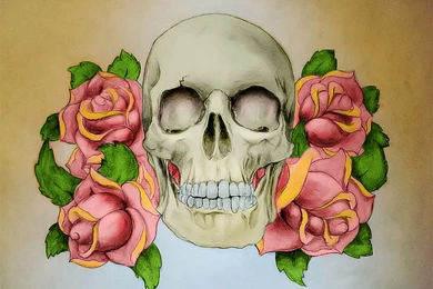 Skull And Roses Picture Mobile