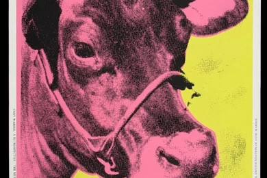 532: Andy Warhol Cow Wallpapers   Pink Version : Lot 532