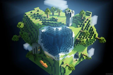 Download 1600x900 Minecraft Square Globe Wallpapers