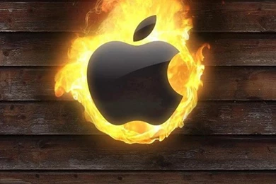 Burning Apple LOGO iPhone 6 Wallpapers