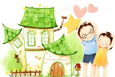 Illustration Art Of Lovely Children 1024x768 NO.23 Desktop ...