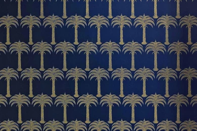 Marrakech Palm By Barneby Gates   Midnight Blue : Wallpapers Direct