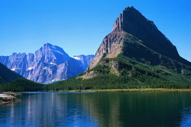 Hills And Lake Dual Screen Hd Wallpapers   (