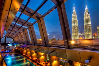 View From A Hotel Pool In Kuala Lumpur Hdr >> HD Wallpaper, Get It ...
