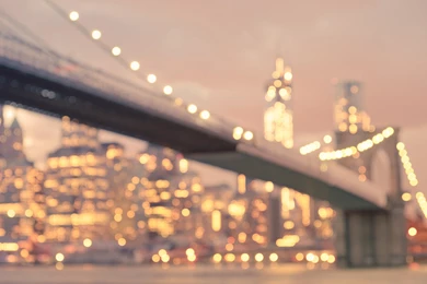 Bridge Lights Bokeh Brooklyn Bridge Wallpapers