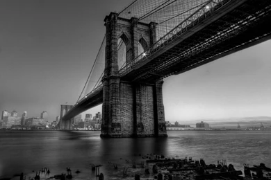 Brooklyn Bridge Wallpapers Black And White   Wallpapers HD Wide