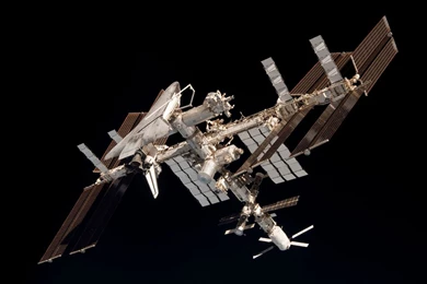 ISS And The Docked Space Shuttle Endeavour Space Wallpapers