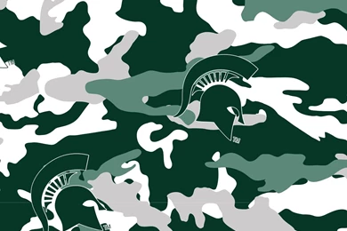 NCAA Fleece Fabric  Michigan State Camo