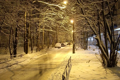 Beautiful Street In Ice Hd Desktop Wallpapers