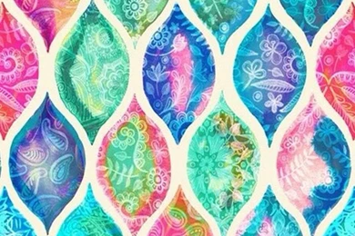 Watercolor Ogee Patchwork Pattern Shower Curtain By Micklyn ...