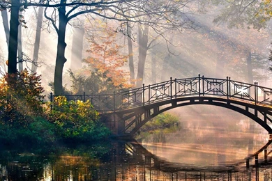 Download Wallpapers 3840x2160 Bridge, Sun, Beams, Light, Morning ...