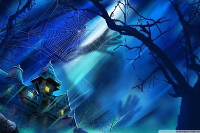 Spooky House Night Hallowmas Halloween HD Desktop Wallpapers ...
