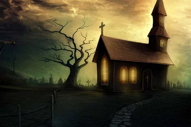 My Free Wallpapers   Fantasy Wallpapers : Spooky House