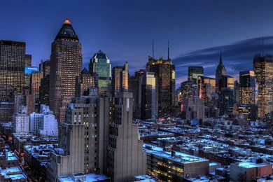 City Night View Of New York