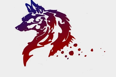 Free Designs   Tribal Wolf In Two Colors Wallpapers