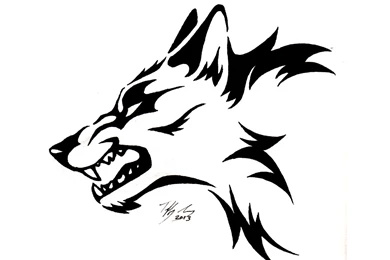 Angry Tribal Wolf Tattoo Design