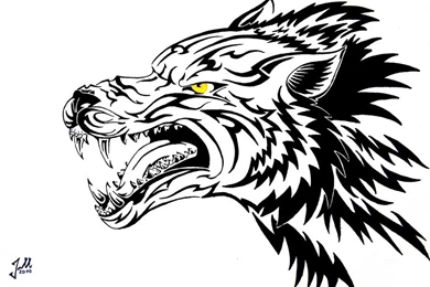 Tribal Wolf By RainbowChickenSoup On DeviantArt