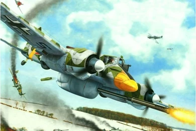 Download Wallpapers Hs 129, German Aircraft, Ww2, War, Art ...