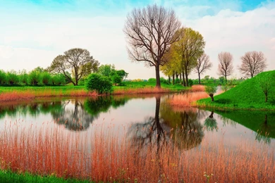 Nature spring river view desktop wallpapers