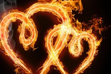 Download Wallpapers 2048x1152 Heart, Couple, Fire, Backgrounds HD HD ...