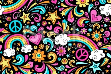 Groovy Rainbow Seamless Pattern Vector Backgrounds Stock Vector Art ...