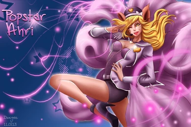 Popstar Ahri Anime Style 2k HD Wallpapers