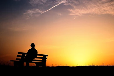Man On The Bench At Sunset HD Astonishing Wallpapers Free HD ...