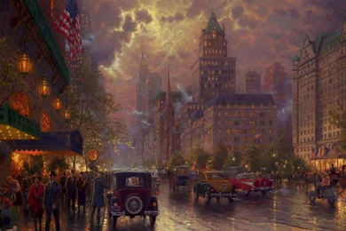 Thomas Kinkade New York 5th Avenue Wallpapers 1200x800 ...