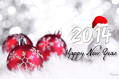Happy New Year 2014 Wallpapers With Christmas Balls