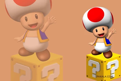 Wallpaper: Toad Sobre Cubo