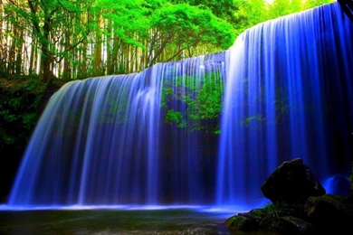 Glowing Blue Waterfall Wallpapers Hd Wallpapers : Wallpapers13.com