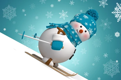 Snowman Snowboard Christmas And New Year 2016