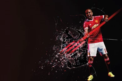 Ashley Young 2015 2016 Manchester United Adidas Home Kit ...